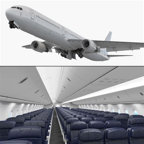 Boeing 767-400 with Interior Generic 3D Model $349 - .3ds .c4d .fbx .ma ...