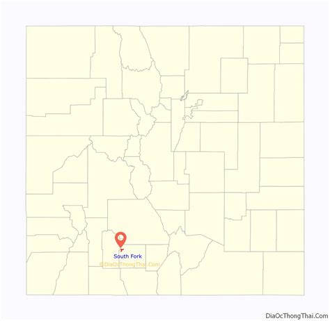 Map of South Fork town, Colorado - Thong Thai Real