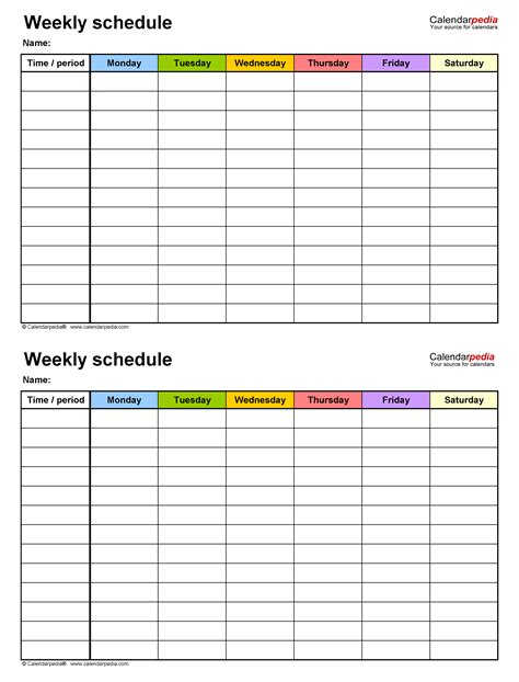 Bi Weekly Schedule Template Excel Database