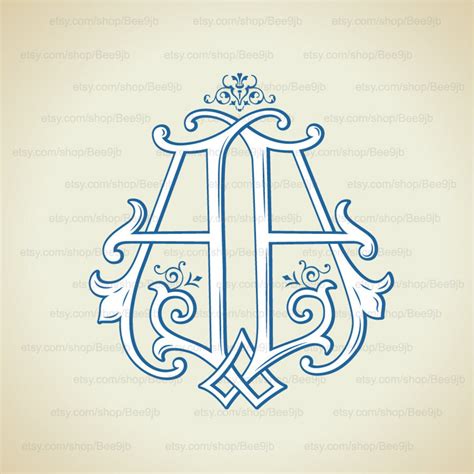 Wedding Logo AA Vintage Monogram Wedding Clip Art - Etsy