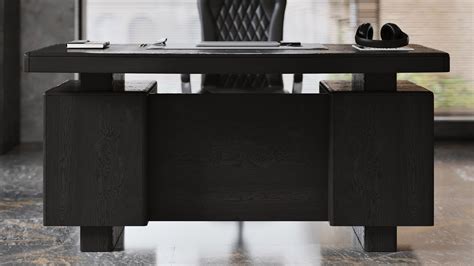 Monroe Black Wood Executive Desk | Modern & Contemporary Office | Zuri ...