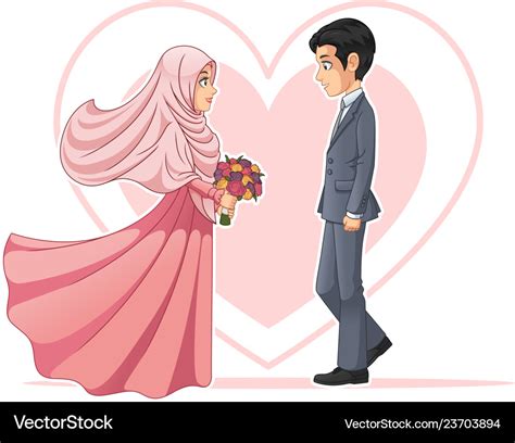 34 Gambar Kartun Pasangan Pengantin Muslim Kumpulan Gambar Kartun ...