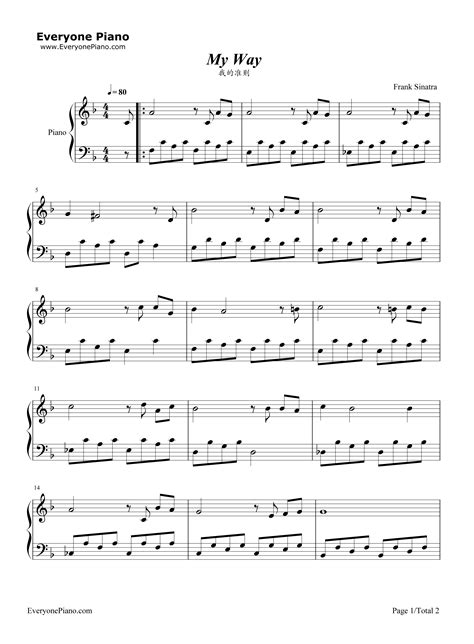 Bản nhạc My Way Piano Sheet đầy cảm xúc: Tải ngay để tập luyện!