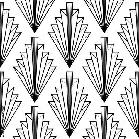 Art Deco pattern. Vector black white background. Luxury seamless ...