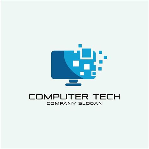 Pixel Computer Technology Logo template designs, computer Service logo ...