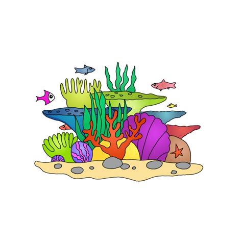 How to Draw a Coral Reef - Step by Step Easy Drawing Guides - Drawing ...