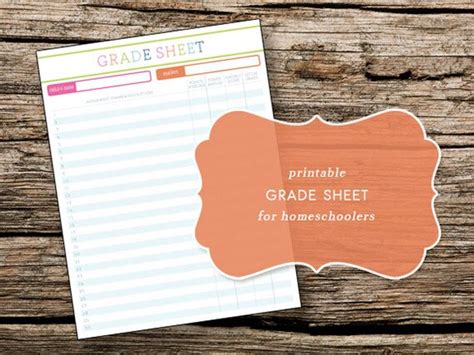 Printable Homeschool Grade Sheet / Gradebook Log by TrewStudio