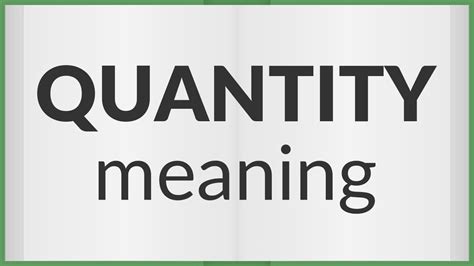 Quantity | meaning of Quantity - YouTube