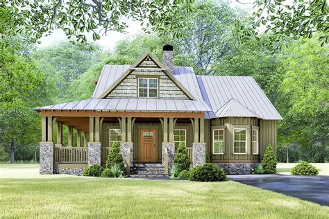 Rustic Cottage House Plan with Wraparound Porch - 70630MK ...