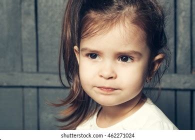 Little Girl Funny Face Closeup Childhood Stock Photo 413018863 ...