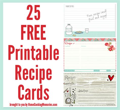 Free recipe card templates downloadable - posamai