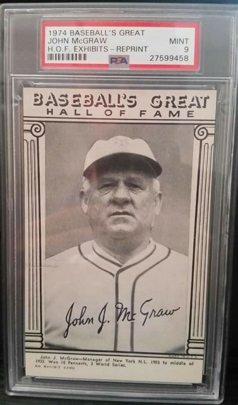 1974 Exhibit Baseball's Great Hall of Fame John Mcgraw