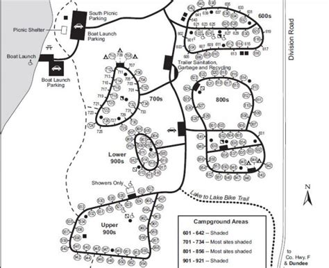 Map of Long Lake Campground, Kettle Moraine State Forest-Northern Unit ...