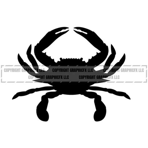 Happy Crab Clipart Silhouette