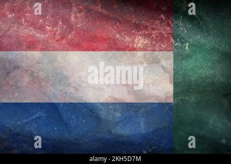 flag of Dutch Creole peoples Griqua people at cloudy sky background ...