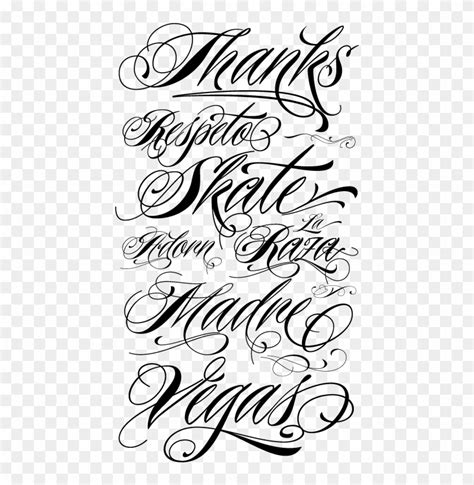 Curvy Tattoo Font - Gangster Cursive Tattoo Fonts, HD Png Download ...