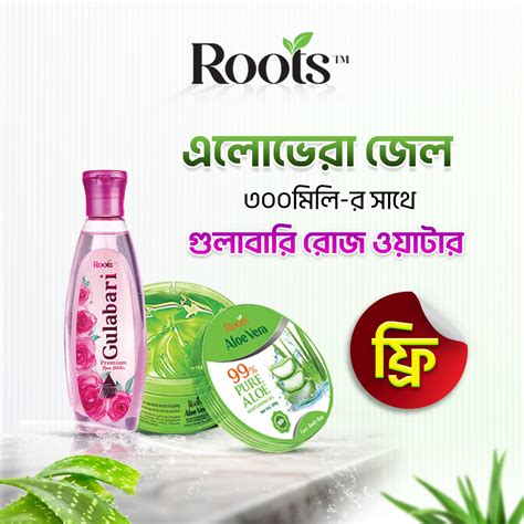 Roots Aloe Vera Gel 300ml + Gulabari Rose Water 120ml - Roots Wellbeing ...