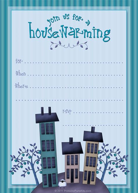 Blank Housewarming Invitations - Erba Invitation Card