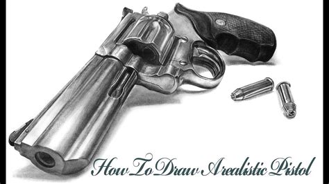 How To Draw A realistic Pistol|Gun|Bullet-Step By Step Tutorial - YouTube