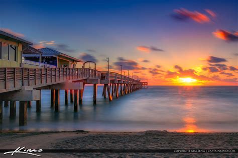 Dania Beach Fishing Pier Sunrise Over Broward County Florida | HDR ...