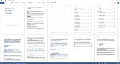 Functional Requirements Template – Technical Writing Tools