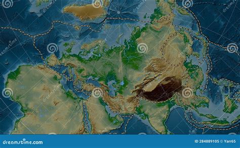 Eurasian Plate - Boundaries. Physical Map Stock Illustration ...