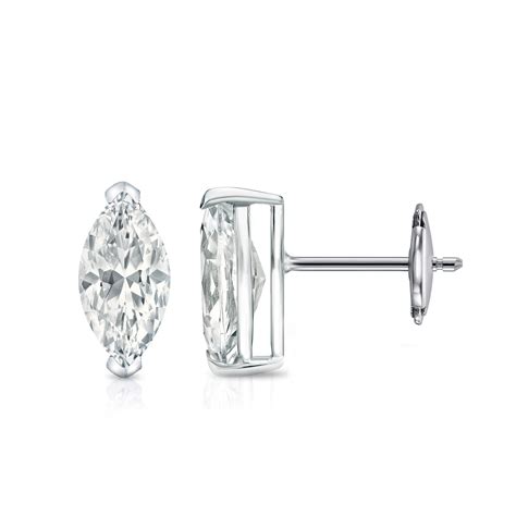 Certified Lab Grown Diamond Studs Earrings Marquise 3.00 ct. tw. (D-E ...