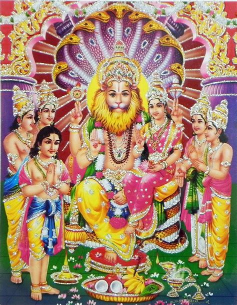 Narasimha Avatar with Lakshmi - Fourth Incarnation of Lord Vishnu ...