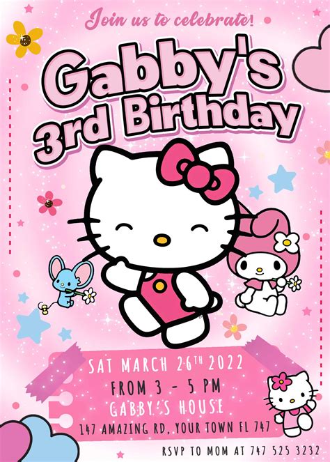 Hello Kitty Birthday Invitation | Lovely Invite