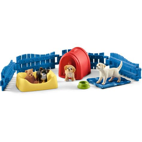 Schleich Farm World, Puppy Pen Toy Animal Set - Walmart.com - Walmart.com