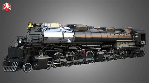 Union Pacific Big Boy 4012 Locomotive Train - 3D Model by Markos3d