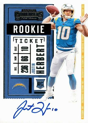 Justin Herbert Rookie Card Countdown and What's the Most Valuable