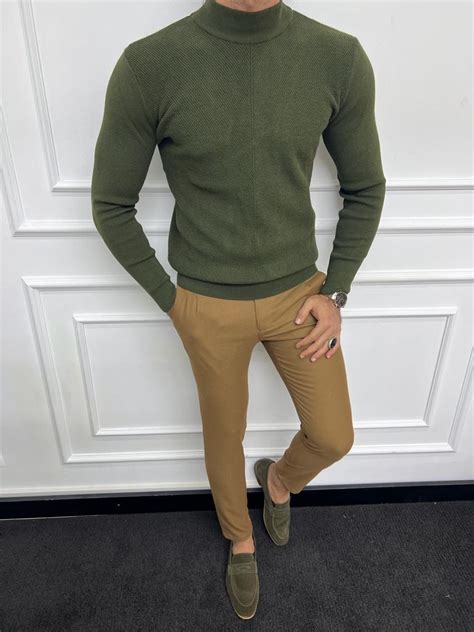 Olive Green Mock Turtleneck Flash Sales | bellvalefarms.com