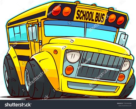 Cartoon School Bus Chop Top Car Stock Vector (Royalty Free) 1705996588 ...