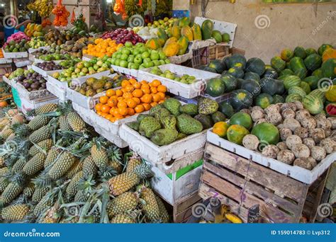 Variety of Fruits and Vegetables on the Market in Sri Lanka. Stock ...