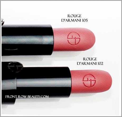 Giorgio Armani Rouge d’Armani Lipsticks 102 and 105 Swatches