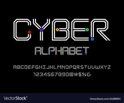 Cyber font Royalty Free Vector Image - VectorStock