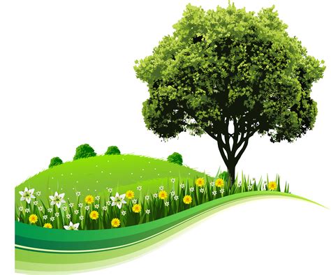 Tree Landscape Nature Drawing Kids Background Png Download 2794