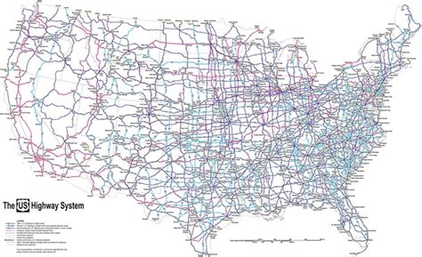 Map of the US highway system