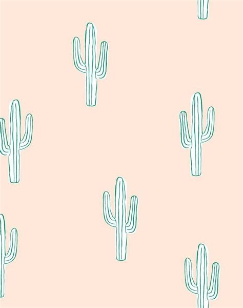 'Cactus' Wallpaper by Tea Collection - Peach | Cute fall wallpaper ...