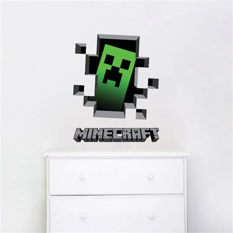 Minecraft Creeper 3D Wall Decal Sticker - Minecraft Decal - Video Game ...