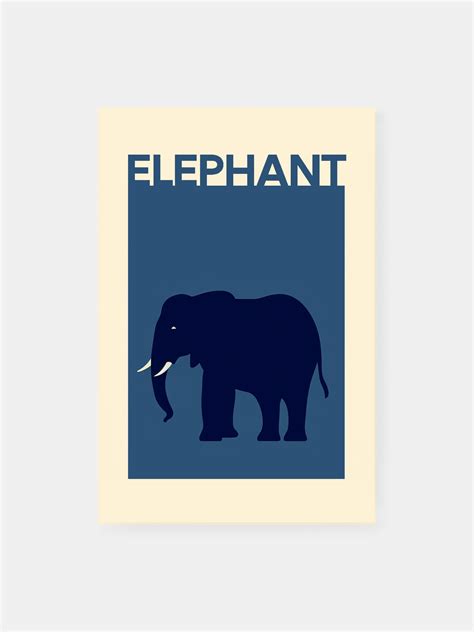 Blue Elephant Silhouette Poster - Klumo Shop