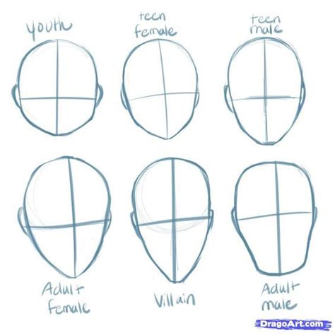 How to Draw Manga Heads, Step by Step, Anime Heads, Anime, Draw ...