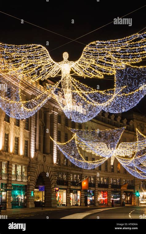 England, London, Regent Street, Christmas Lights Stock Photo - Alamy