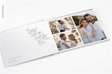 Premium PSD | Wedding Photo Album Mockup, Opened