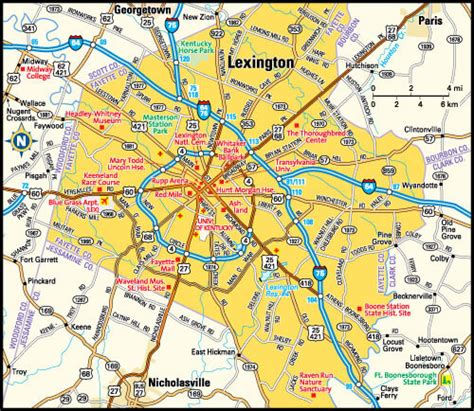 Printable Map Of Lexington KY