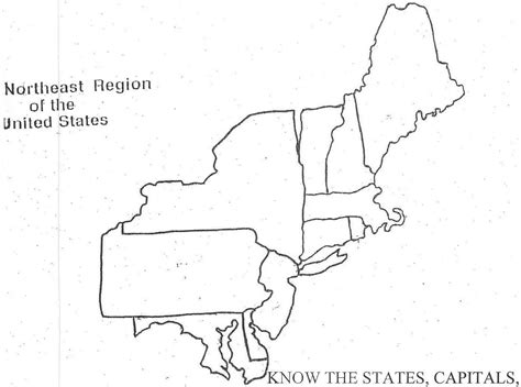 Northeast States And Capitals Map Blank