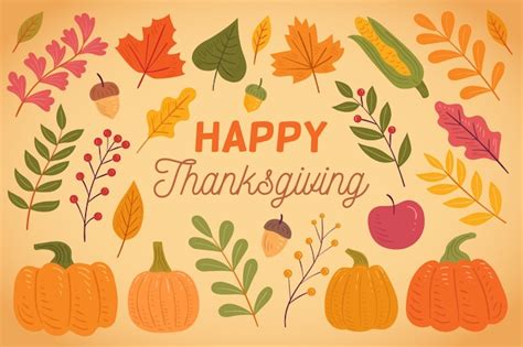 Free Vector | Thanksgiving background with harvest