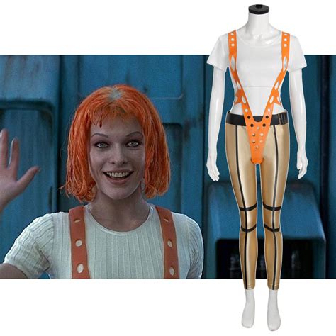 Movie The Fifth 5th Element Leeloo Cosplay Costume Orange Strap-Takerlama