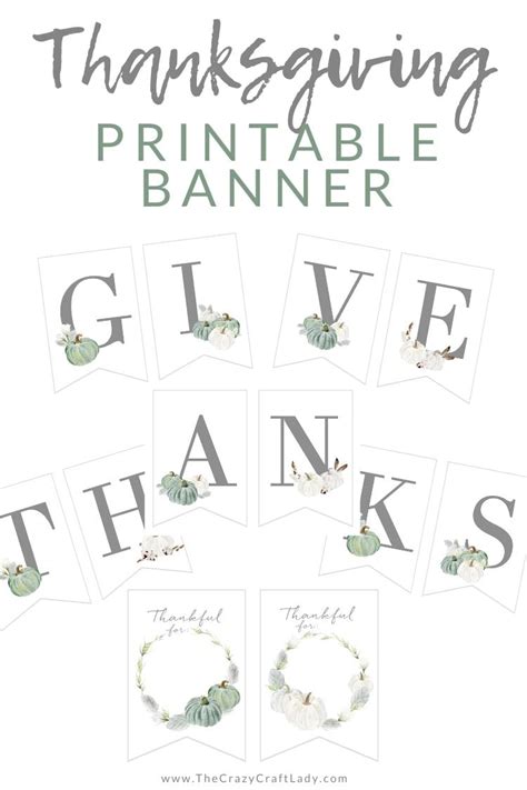 Give Thanks with this FREE Printable Thanksgiving Banner - The Crazy ...